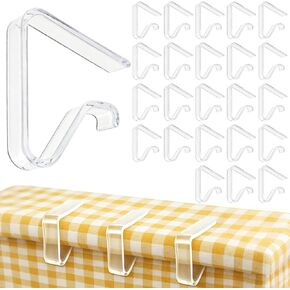 24 PCS Clear Plastic Tablecloth Clips for Indoor Outdoor Tables Large Cloth Holder Runner Weight Transparent Table Clamps Graduation Wedding Birthday Home Camping Picnic Holiday Party Favors Supplies in Saudi Arabia