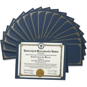Certificate Holders 8.5 x 11, 30 Pack Extra Thick Diploma Covers, Navy Blue Certificate Folders with Gold Foil Border for Graduation, School Awards, Recognition and Office Certificates. in Saudi Arabia