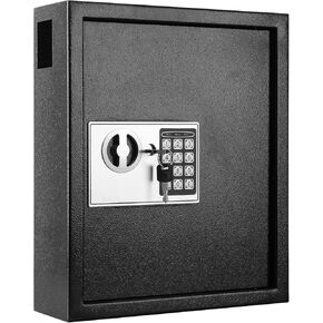 KYODOLED Key Storage Lock Box with Code, Locking Key Cabinet, 40 Key Holder Wall Mount with Combination Lock, Hooks & Tags Labels for Home, Office, Business, 2.5" D x 8.1" W x 12.1" H, White in Kuwait