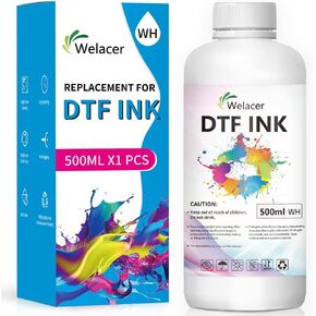 حبر DTF أبيض 500 مل - إعادة تعبئة مجموعة تحويل الحبر الممتازة لنقل الحرارة لـ I3200، XP600، R1390، L1800، ET2800 ET8500 R2400، L800، 1430، P400، P800، XP-15000 لجميع طابعات DTF، لفيلم DTF in Kuwait
