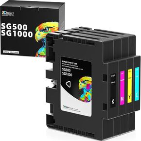 خراطيش حبر SG500 متوافقة مع طابعات Sawgrass SG500 SG1000، 4PK (أسود، سماوي، أرجواني، أصفر) in Kuwait