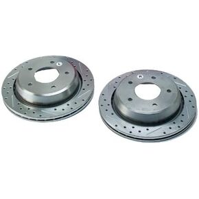 BAER 55017-020 Sport Rotors Slotted Drilled Zinc Plated Rear Brake Rotor Set - Pair in Kuwait