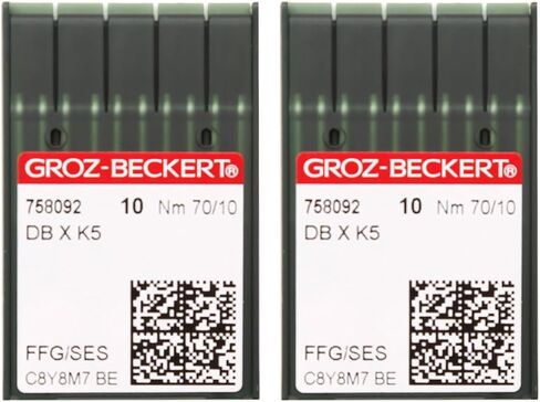 Skysewing 20 قطعة 758522 80/12 إبر تطريز Groz-Beckert DBXK5 مع طلاء الكروم نقطة FFG/SES، مناسبة لآلة التطريز المحوسبة الصناعية Tajima Barudan SWF Zsk in Kuwait
