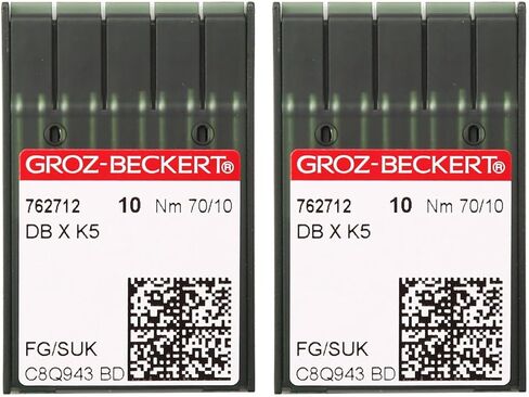 Skysewing 20 قطعة 758522 80/12 إبر تطريز Groz-Beckert DBXK5 مع طلاء الكروم نقطة FFG/SES، مناسبة لآلة التطريز المحوسبة الصناعية Tajima Barudan SWF Zsk in Kuwait