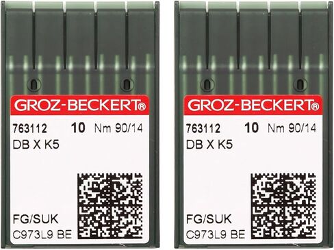 Skysewing 20 قطعة 758522 80/12 إبر تطريز Groz-Beckert DBXK5 مع طلاء الكروم نقطة FFG/SES، مناسبة لآلة التطريز المحوسبة الصناعية Tajima Barudan SWF Zsk in Kuwait