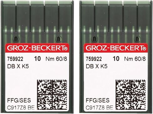 Skysewing 20 قطعة 758522 80/12 إبر تطريز Groz-Beckert DBXK5 مع طلاء الكروم نقطة FFG/SES، مناسبة لآلة التطريز المحوسبة الصناعية Tajima Barudan SWF Zsk in Kuwait