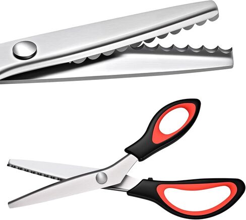 Pinking Shears，Pinking Shears Scissors for Fabric, Zig Zag Craft Scissors Decorative Edge, （Scalloped 7mm） for Fabric Cutting. in Kuwait