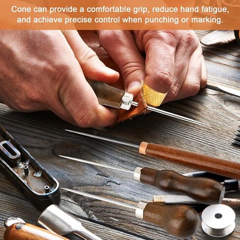 6Pcs Awl Tool Set, Scratch Awl Tool with Wooden Handle for DIY Leather Sewing Punching Craft Repair(Color:Brown) in Saudi Arabia