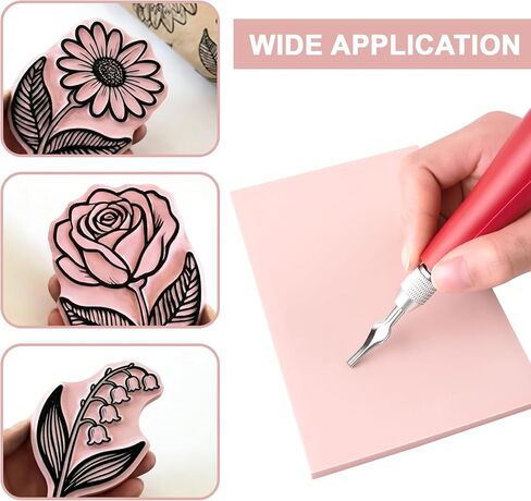 مجموعة Feikenee Linocut للطباعة وصناعة الطوابع مع 5 قطع من كتل مشمع ناعمة مقاس 4 × 6 بوصة، وأدوات نحت Linocut، ومجموعة Linocut Starter لإنشاء طوابع مخصصة ومطبوعات فنية in Kuwait