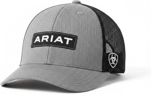 ARIAT Ladies Cap, Grey with Shimmery Rhinestones Shield, Black Mesh Back, Snapback in Saudi Arabia