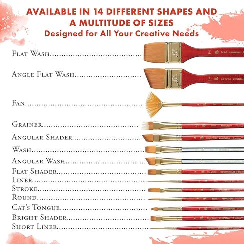 Princeton Heritage Flat Wash Brush, Synthetic, Short Handle, Size 1.5 inch, 1 Count in Kuwait