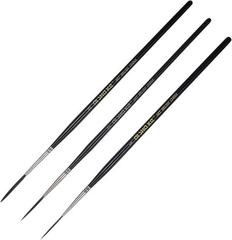ElevateTech Script Pinstripe Brushes, 3 Pcs Scroll Pinstriping Brush Extra Long Script Liner Paint Brushes Fine Point Tip Pinstriping Scroll Outlining Brush for Acrylic Watercolor Oil Gouache Painting in Kuwait
