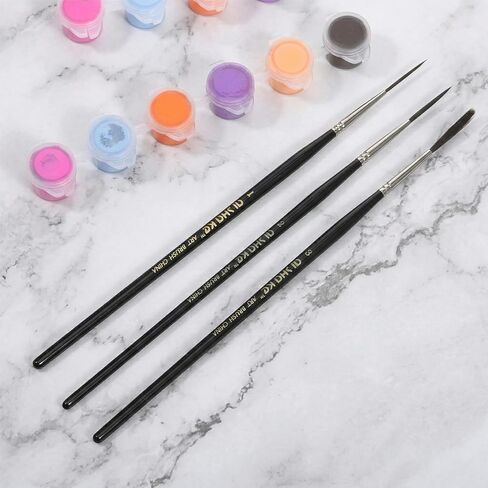 ElevateTech Script Pinstripe Brushes, 3 Pcs Scroll Pinstriping Brush Extra Long Script Liner Paint Brushes Fine Point Tip Pinstriping Scroll Outlining Brush for Acrylic Watercolor Oil Gouache Painting in Kuwait