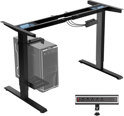 TOPSKY Dual Motor Electric Standing Desk Frame, Height Adjustable Sit Stand Base for Home Office, Fits Table Tops up to 70.8 x 31.5 Inch, 225 lb Capacity (Black, Without Stand) in Kuwait