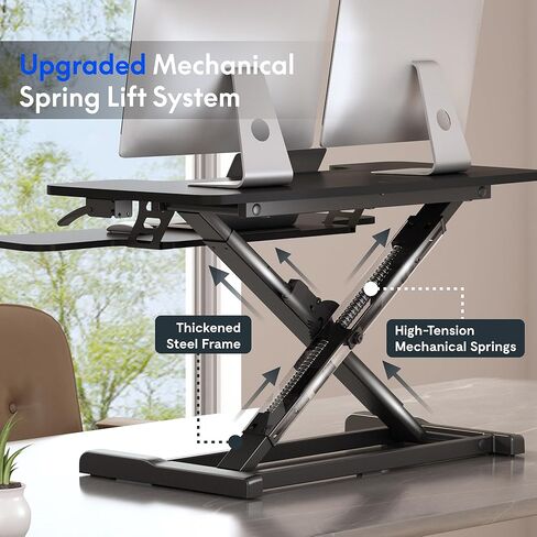 محول مكتب قائم FLEXISPOT مقاس 36 بوصة، ارتفاع مكتبي قابل للتعديل، محطة عمل كمبيوتر، محول مكتب واسع للوحة مفاتيح الكمبيوتر المحمول وإعداد الشاشة، أسود in Kuwait
