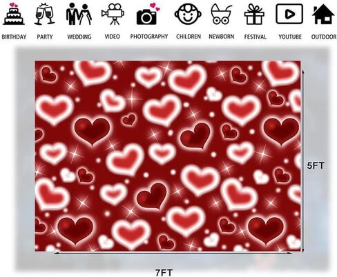 LTLYH 7×5ft Pink Heart Photo Backdrop Early 2000s Party Decorations Old School Backdrops Valentine's Day Glitter Heart 16th 18th 30th Women Men 90s Happy Birthday Background Selfile Wall Decor 256 in Saudi Arabia