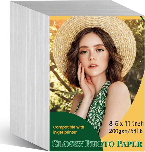 200 Sheets Glossy Photo Paper 8.5x11 Inch, 200GSM/54LB Inkjet Glossy Photo Paper, White Picture Paper for Brochures, Cards, Flyers, Calendars in Kuwait