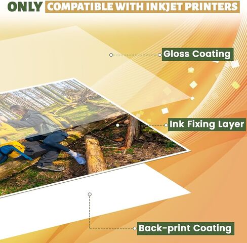 200 Sheets Glossy Photo Paper 8.5x11 Inch, 200GSM/54LB Inkjet Glossy Photo Paper, White Picture Paper for Brochures, Cards, Flyers, Calendars in Kuwait