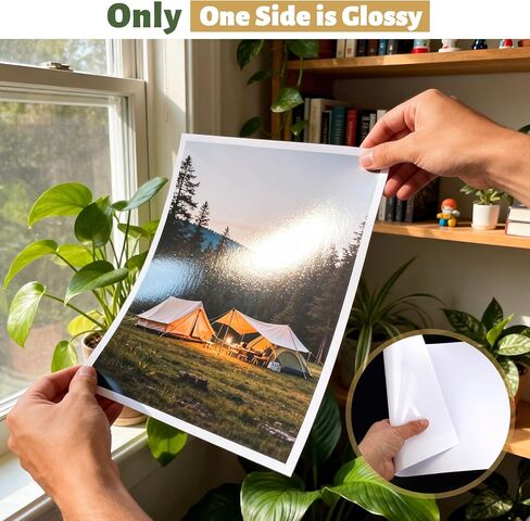 200 Sheets Glossy Photo Paper 8.5x11 Inch, 200GSM/54LB Inkjet Glossy Photo Paper, White Picture Paper for Brochures, Cards, Flyers, Calendars in Kuwait