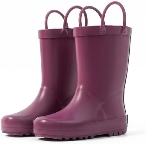 Lone Cone Elementary Collection - Premium Natural Rubber Rain Boots with Matte Finish for Toddlers and Kids, Cherry Red, 4 Toddler in Kuwait