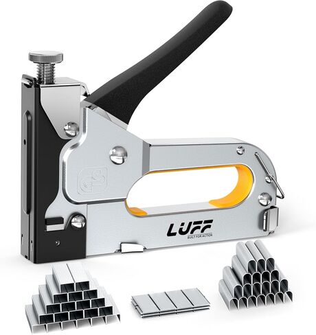 Staple Gun - LUFF 3 in 1 Heavy Duty Stapler Gun with 3000 Staples for Upholstery, Manual Brad Nailer Power Adjustment Stapler Gun for Wood, Decoration, Crafts DIY in Kuwait