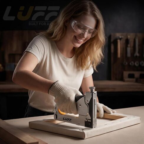 Staple Gun - LUFF 3 in 1 Heavy Duty Stapler Gun with 3000 Staples for Upholstery, Manual Brad Nailer Power Adjustment Stapler Gun for Wood, Decoration, Crafts DIY in Kuwait