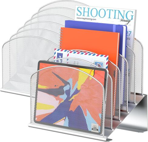 منظم الملفات المكتبي المائل من Delifox، حامل مجلد الملفات الرأسي، حامل معدني، فارز الملفات لتنظيم المكتب والفصول الدراسية in Kuwait