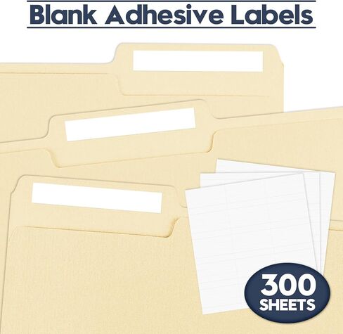 Manila File Folders, 150 Pack Bulk, Letter Size 8.5" x 11", 1/3 Cut Tabs in Assorted Positions, Includes Blank Labels, Sturdy Paper Stock for Office Business School Home Use,Manila in Kuwait