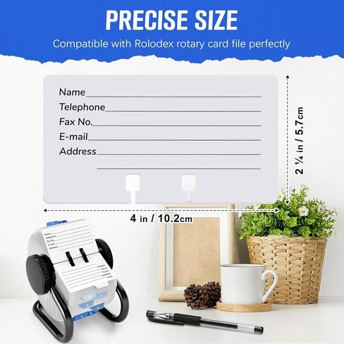 Business Cards Refill Kit, Compatible with Rolodex Card File Holders, Pack of 250, Ruled, 2-1/4" x 4", with Gradient Blue Index Tabs (Large 60 Tabs) and Plastic Organizer Box in Kuwait