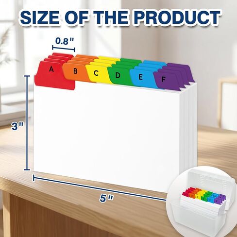 Chell 3x5 Index Card Dividers, Heavyweight A-Z Tabbed Guides, 110 lb. Cover Weight, with Blank Stickers, 1 Set in Kuwait