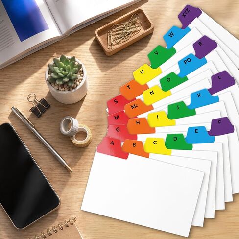 Chell 3x5 Index Card Dividers, Heavyweight A-Z Tabbed Guides, 110 lb. Cover Weight, with Blank Stickers, 1 Set in Kuwait