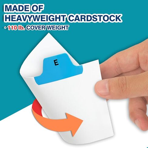 Chell 3x5 Index Card Dividers, Heavyweight A-Z Tabbed Guides, 110 lb. Cover Weight, with Blank Stickers, 1 Set in Kuwait
