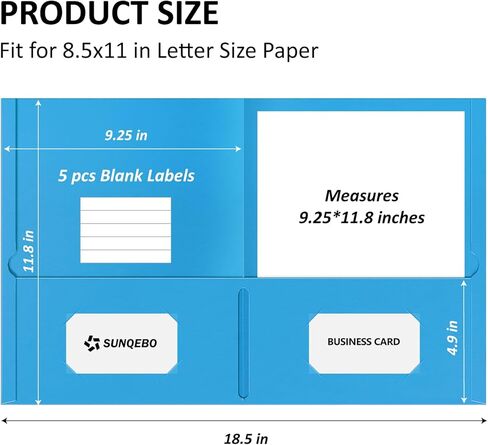 Two Pocket Folders, 5 Pack Paper Folders with Pockets, Thick Textured Paper File Folders, Fit Letter Size Paper, 5 Assorted Colors for Office, Home, Business, School Supplies in Kuwait