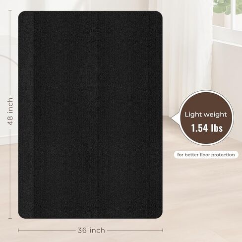 Sycoodeal Office Chair Mat for Hardwood Floor,Slip Resistant Floor Mat for Office Computer Gaming Chair,Heavy Duty Floor Protector for Rolling Chairs,Easy to Clean,Black(36"x48") in Kuwait