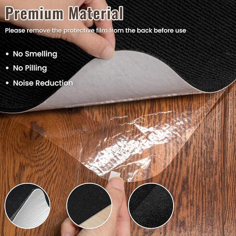 Sycoodeal Office Chair Mat for Hardwood Floor,Slip Resistant Floor Mat for Office Computer Gaming Chair,Heavy Duty Floor Protector for Rolling Chairs,Easy to Clean,Black(36"x48") in Kuwait