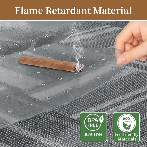 53" X 45" Office Chair Mat for Hardwood Floor, PVC Clear Desk Chair Mat for Hard Floors - Can't be Used on Carpet in Kuwait