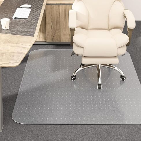 53" X 45" Office Chair Mat for Hardwood Floor, PVC Clear Desk Chair Mat for Hard Floors - Can't be Used on Carpet in Kuwait