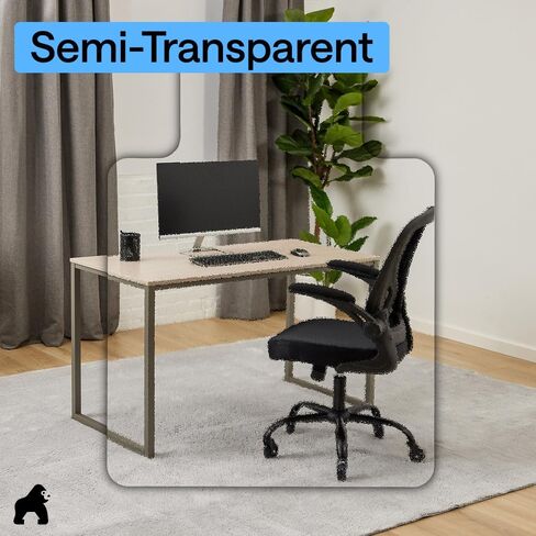 GORILLA GRIP Slip Resistant Clear Office Chair Mat for Carpet Floors, Smooth Rolling Glide Under Desk, Heavy Duty Plastic Computer Mats and Carpeted Floor Protector, Work and Gaming Chairs, 29x47 in Kuwait