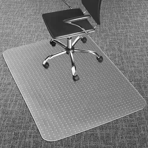 سجادة كرسي مكتب للسجاد، 48 بوصة × 36 بوصة، واقي أرضية من البلاستيك الشفاف عالي التحمل، سجادة كرسي مكتب كمبيوتر غير قابلة للانزلاق للأرضيات ذات الوبر المنخفض، سجادة كرسي سجاد متدحرجة ناعمة للمكتب المنزلي in Kuwait