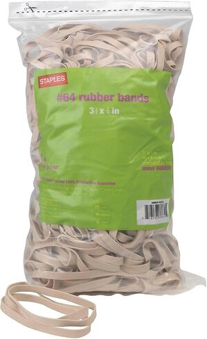 Staples Rubber Bands, Size #64, 3 1/2" x 1/4", Bulk Pack – Heavy‑Duty Bands for Office, Mailroom & Warehouse Use in Kuwait