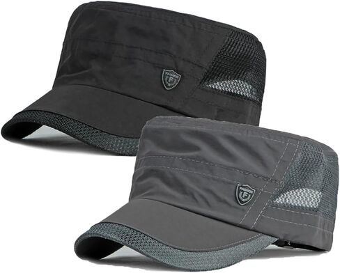 Men's Breathable Mesh Military Caps Cadet Army Cap Summer Flat Top Cap in Saudi Arabia