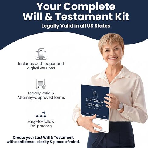 By The Willow Estate Planning Kit – Last Will and Testament Kit, Living Will, Durable Power of Attorney & Medical Directive - Attorney Approved Forms, Valid in 50 States in Kuwait