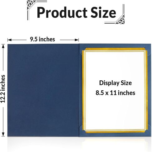 50 Packs Certificate Holders, Navy Blue Diploma Holders, Certificate Covers with Gold Foil Border for Letter Size 8.5 x 11 Award Certificates, Diploma and Documents in Kuwait