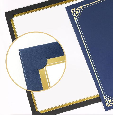 50 Packs Certificate Holders, Navy Blue Diploma Holders, Certificate Covers with Gold Foil Border for Letter Size 8.5 x 11 Award Certificates, Diploma and Documents in Kuwait