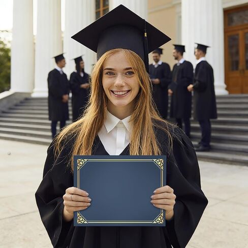 50 Packs Certificate Holders, Navy Blue Diploma Holders, Certificate Covers with Gold Foil Border for Letter Size 8.5 x 11 Award Certificates, Diploma and Documents in Kuwait