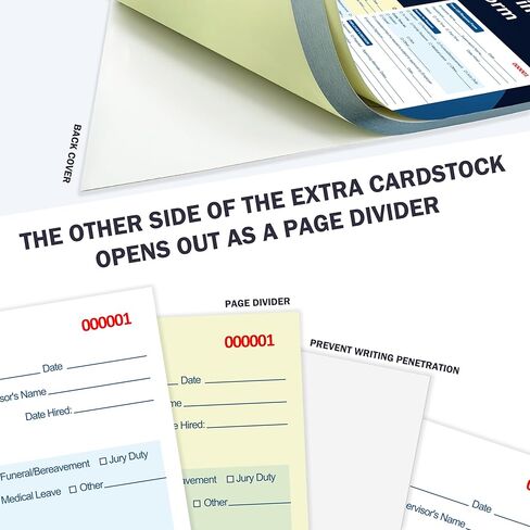 100 Sets Employee Time Off Request Forms Carbonless Duplicate Book 5.5x8.3 Inches Sequential Numbered for Office Employee Leave Management (2) in Saudi Arabia