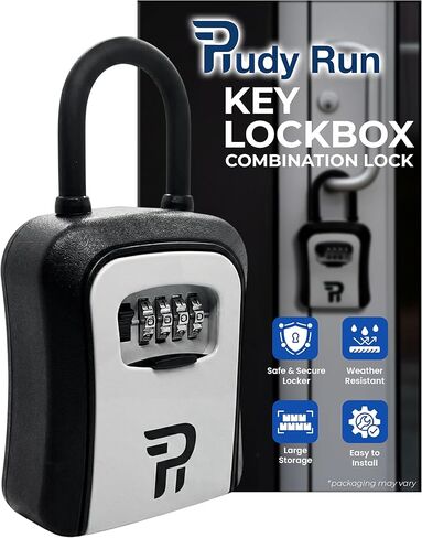 صندوق قفل مفتاح Rudy Run للخارج - صندوق قفل خارجي صغير للمفاتيح مع رمز، مجموعة مكونة من 4 أرقام مخفية وآمنة لإخفاء مفتاح خارجي، تخزين مفاتيح آمن محمول، 5.78 بوصة، عبوة واحدة in Kuwait
