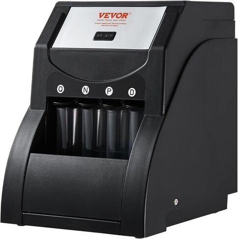 VEVOR Coin Sorter, Coin Sorter and Wrapper Machine with 4 Larger Coin Tubes, Sorts USD Coin 1￠ 5￠ 10￠ 25, up to 230 Coins/min, Black in Kuwait