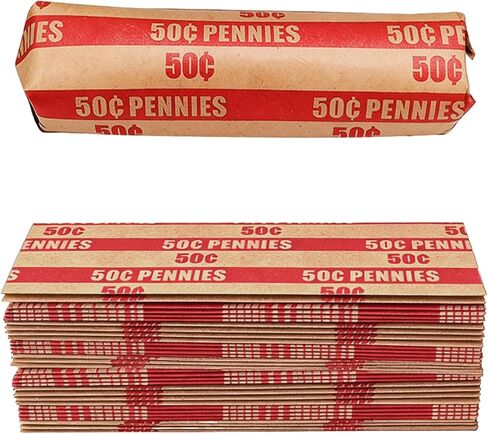 150 Pcs Penny Coin Wrappers, Flat Coin Roll Wrapper for Pennies, Standard Size for Coin Sorting, Banking, Stores & Office in Kuwait