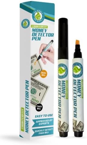 Counterfeit Money Detector Pen (5 Counterfeit Pens) Counterfeit Bill Detector Pen, Fake Money Marker & Checker, Detect Fake Bills - Fake Counterfeit Bills US Currency False Currency Checker Pen in Kuwait